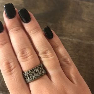 Pandora Shimmering Leaves Ring, Clear CZ